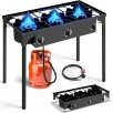 3-Burner Ktaxon Gas Propane Cooker Outdoor Camping Picnic Stove Stand BBQ Grill