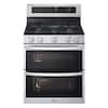 LG 30 in. 6.9 cu. ft. 5 Burners Smart Wi-Fi Freestanding Double Oven Gas Range in Stainless Steel with Probake Covection