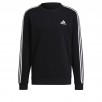adidas men Essentials Fleece 3-Stripes Sweatshirt (Legend Ink / White)