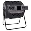 SVOPES 43 gal. Dual Chamber Compost Bin, Rotating Tumbler with 2 Sliding Doors, Steel Frame, BPA-Free Composter