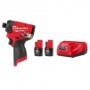 Milwaukee M12 FUEL 12V Lithium-Ion Brushless Cordless 1/4 in. Hex Impact Driver w/ 2.0 Ah Battery (2-Pack) Starter Kit