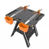 WORX - Pegasus Multi-Function 2-in-1 Folding Work Table & Sawhorse (WX064) - Black
