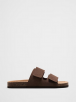 Banana Republic Factory- Vegan Suede Double Strap Sandal (Brown Combo)