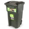 64-Gallon Toter  Black Plastic Wheeled Indoor/Outdoor Hinged Lid Trash Can (YMMV)