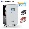 ECO-WORTHY 14kWh 48V 280AH LiFePO4 Battery Vertical Standing Solar Backup UPS w/ 200A BMS (Version2) + Busbar