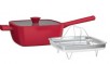 4.5Qt 3-Piece  So Yummy by bella Square Pan Set (Red)