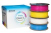 Inland 1.75mm PLA+ 3D Printer Filament Multi Color 1.00 kg (2.2 lbs.) Per Cardboard Spool (Cyan+Magenta+Yellow+White)