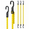Lucky Straps 3-Pack 80" Adjustable UV-Resistant Flat Bungee Cords with Hooks, Yellow