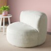 Memory Foam Filled Bean Bag Chair with Corduroy Cover Cream - Room Essentials (Open Box)