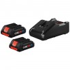 2-Pack Bosch 18 -Volt  Lithium (4 Ah 4 Ah Battery Kit) + 7-1/4" Compound Miter Saw