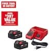 Milwaukee M18 18-Volt Lithium-Ion XC Starter Kit w/ Two 5.0Ah Batteries & Charger + Choice of 1 Select Bonus Tool