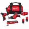 Milwaukee M12 12V Lithium-Ion Brushless Cordless Subcompact Brushless 4-Tool Combo Kit