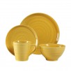 Woven Paths Farmhouse 16-Piece Dinnerware Set, Yellow