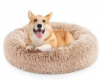 24"  FluffyDream Donut Bed for Dogs, Calming, Washable, Plush Fur Dog Cuddle Bed  (Brown)