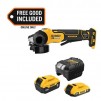 DEWALT 20V MAX XR Lithium-Ion Cordless Brushless 4.5 in. Small Angle Grinder w/ 20V MAX 5Ah & 2Ah Batteries and Charger