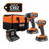 RIDGID 18V SubCompact Brushless 2-Tool Combo Kit with Drill/Driver, Impact Driver, (2) 2.0 Ah Batteries, Charger & Bag