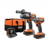 RIDGID 18V Brushless Cordless 2-Tool Combo Kit with Drill/Driver, Impact Driver, 2 Batteries, 18V Charger, and Tool Bag