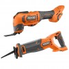 RIDGID 18V Cordless 2-Tool Combo Kit with Oscillating Multi-Tool and Reciprocating Saw (Tools Only)