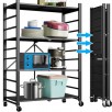 4-Tier Musment Adjustable Stainless Steel Storage Shelf Unit, Holds up to 250 lb Maximum Load Weight, Black