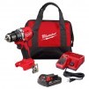 Milwaukee M18 18V Lithium-Ion Brushless Cordless 1/2 in. Compact Drill/Driver with 2.0 Ah Battery, Charger and Tool Bag