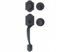 Amazon Basics Handleset with Tulip Knob - Single Cylinder (Matte Black)