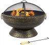30"  Sunnydaze Fire Bowl Fire Pit with Handles & Spark Screen (Bronze)
