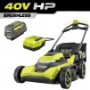 RYOBI 40V HP Brushless 21 in. Cordless Battery Walk Behind Push Lawn Mower with 8.0 Ah Battery and Charger