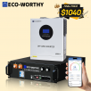 ECO-WORTHY 5.12kWh 48V 100Ah Lithium LiFePO4 Battery + 5kW 48V Off-grid Inverter