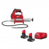 Milwaukee M12 12V Lithium-Ion Cordless Grease Gun with (2) 5.0 Ah Battery Pack Starter Kit