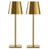 2-Pack Mainstays  Indoor/Outdoor Rechargeable 13" Table Lamp (Gold or Black)