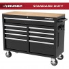 Husky Tool Storage 46 in. W x 18 in. D Mobile Workbench Cabinet in Gloss Black