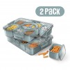 2-Pack 8-Compartment Cook With ColorSnackle Box  with Lids and Handle (4 Colors)