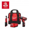 Milwaukee M12 12V Lithium-Ion Cordless 3/8 in. Ratchet and Screwdriver Combo Kit (2-Tool) w/ Battery, Charger, Tool Bag