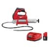 Milwaukee M12 12V Lithium-Ion Cordless Grease Gun with 2. 0Ah Battery and Charger Starter Kit