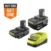 RYOBI ONE 18V Lithium-Ion Starter Kit with 2.0 Ah Battery, 4.0 Ah Battery, and Charger + Bonus Tool