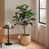 4-ft Stylewell Faux Fiddle Leaf Fig Tree in White Pot