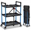3-Tier  WORKPRO Folding Collapsible Service Cart with Wheels, 210 Lbs Loading Capacity
