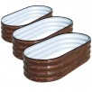 3-Pcs 4x2x1ft SnugNiture Galvanized Raised Garden Bed Outdoor, Metal Planter Box, Brown