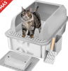 XL Stainless Steel Cat Litter Box  (23" x 16" x 11"; Gray)