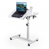 FOUKUS Mobile Compact Standing Desk: Height Adjustable Rolling Laptop Desk (27.7" x 15.6" - White)