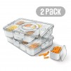2-Pack 8-Compartment Cook With ColorSnackle Box  with Lids and Handle (4 Colors)