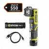 RYOBI USB Lithium Pivoting 625 Lumens Head Light Kit with 2.0 Ah Battery and Charging Cable