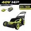 RYOBI 40V HP Brushless 20 in. Cordless Battery Walk Behind Push Lawn Mower with 6.0 Ah Battery and Charger