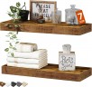 2-Pack 15.7" QEEIG Bathroom Floating Shelves  (Rustic Brown)