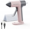 Tilswall Cordless Hot Glue Gun, 30s Fast Preheating with 2Ah Built-in Battery + 20 Glue Sticks (Pink or Blue)