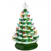 15" Best Choice Products Ceramic Pre-lit Hand-Painted Christmas Tree w/ 64 Lights  (3 Colors)