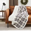 50" x 60" Eddie Bauer Soft Reversible Sherpa & Brushed Fleece Bedding: Edgewood Plaid Khaki $12.7, Cabin Plaid Black  14
