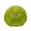 Ruz 16-Inch Furry Round Pillow with Embroidered Face: Grinch or Stitch