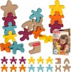 16-Piece  Fisher-Price Wood Montessori Toy Stacking Shapes