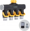 Melnor 65135AMZ 4 Way Lever Flow Through Valve Connector Bundle, Yellow, Black